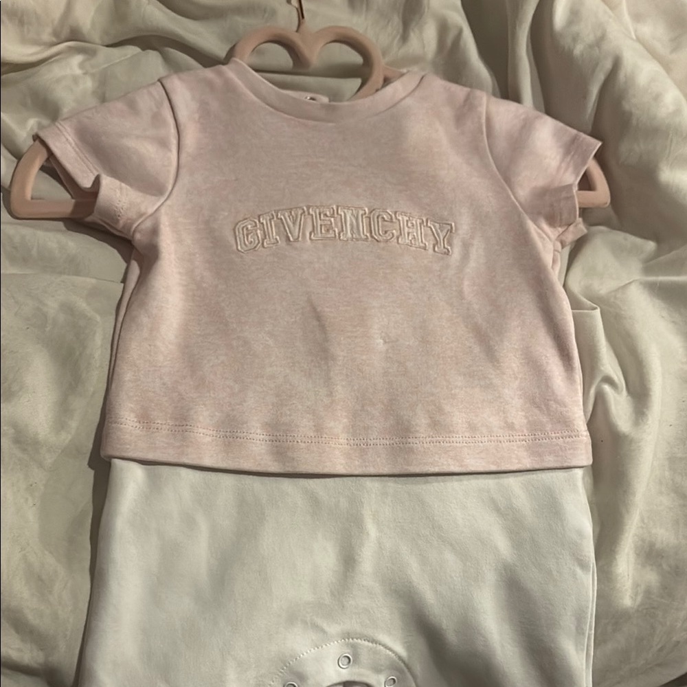 Givenchy Pink Short Sleeve Tee with Embossed Logo